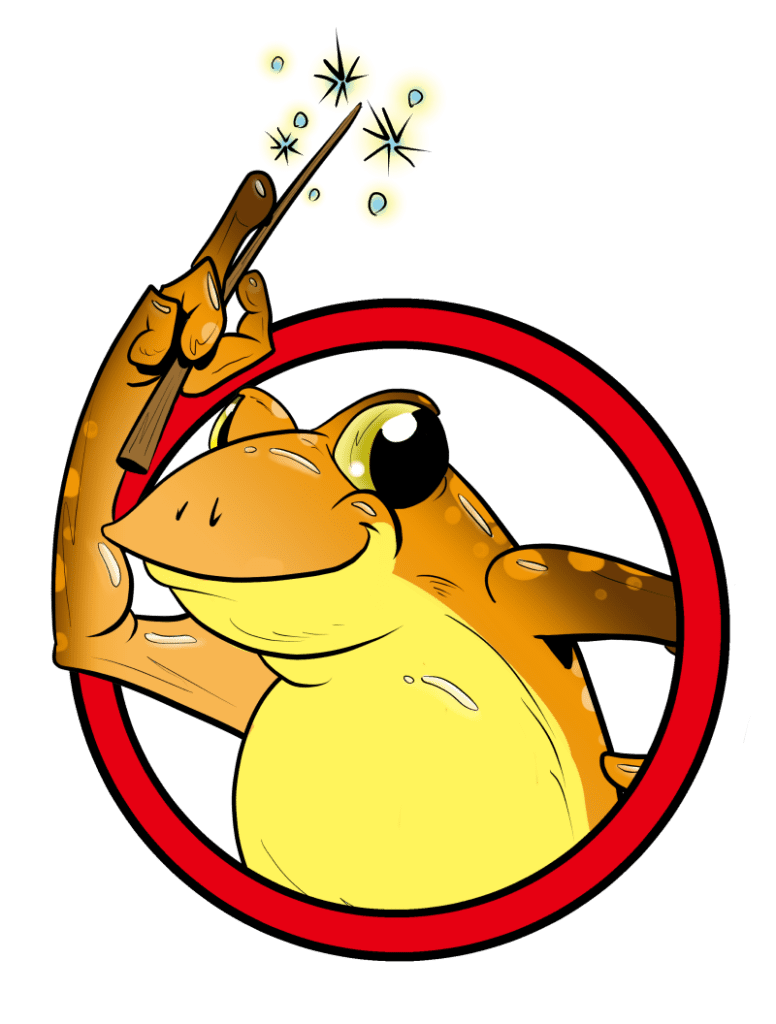 Supernatural Selection podcast mascot, Enrique the Frog, drawn by Kevin Hayman.